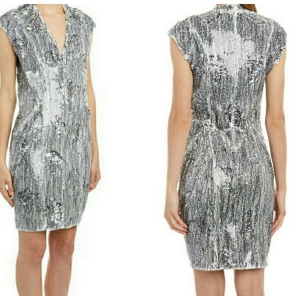 Haute Hippie Painted Sequin Sheath Dress